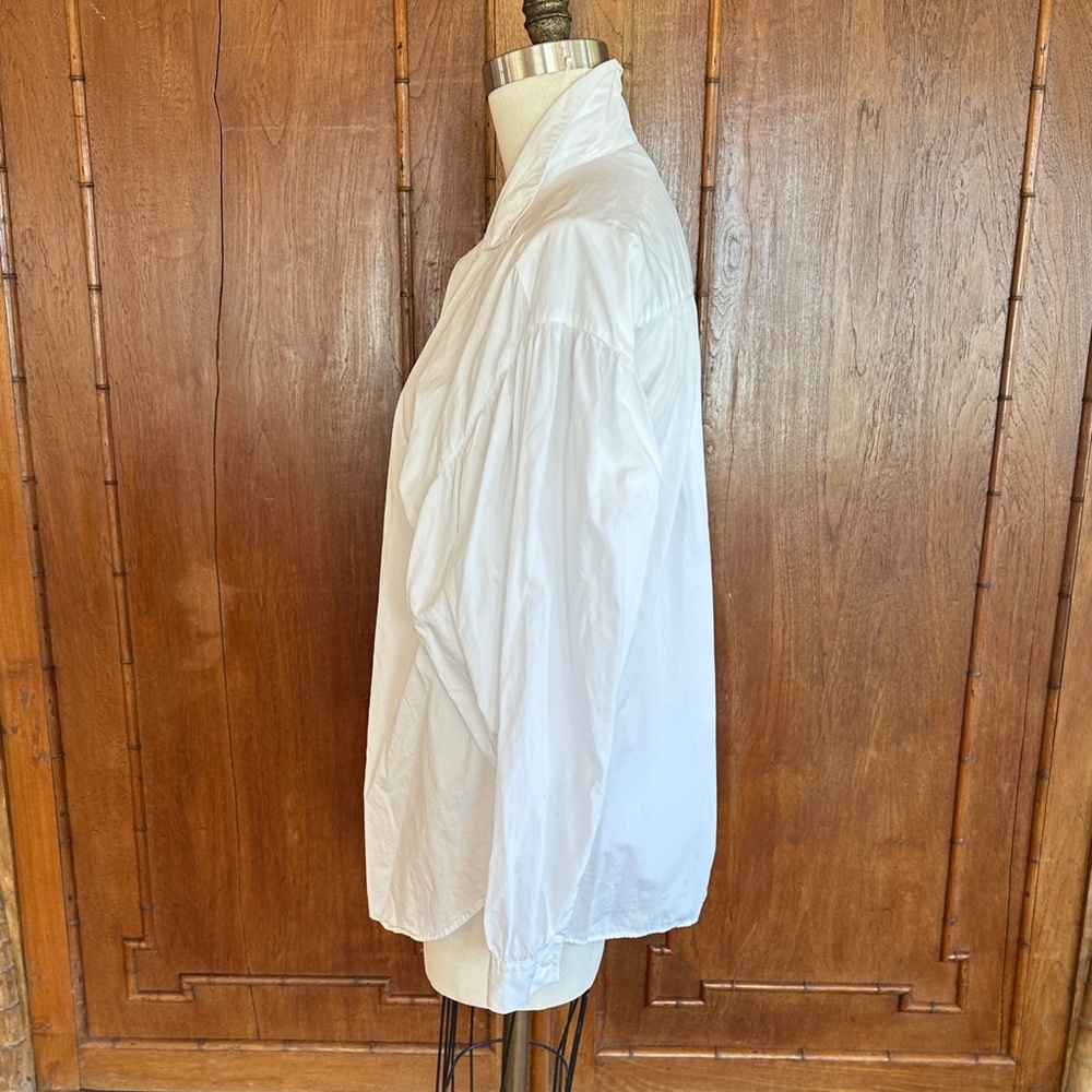 Papery Crisp Cotton Classic White Poet’s Shirt - Picture 5 of 9
